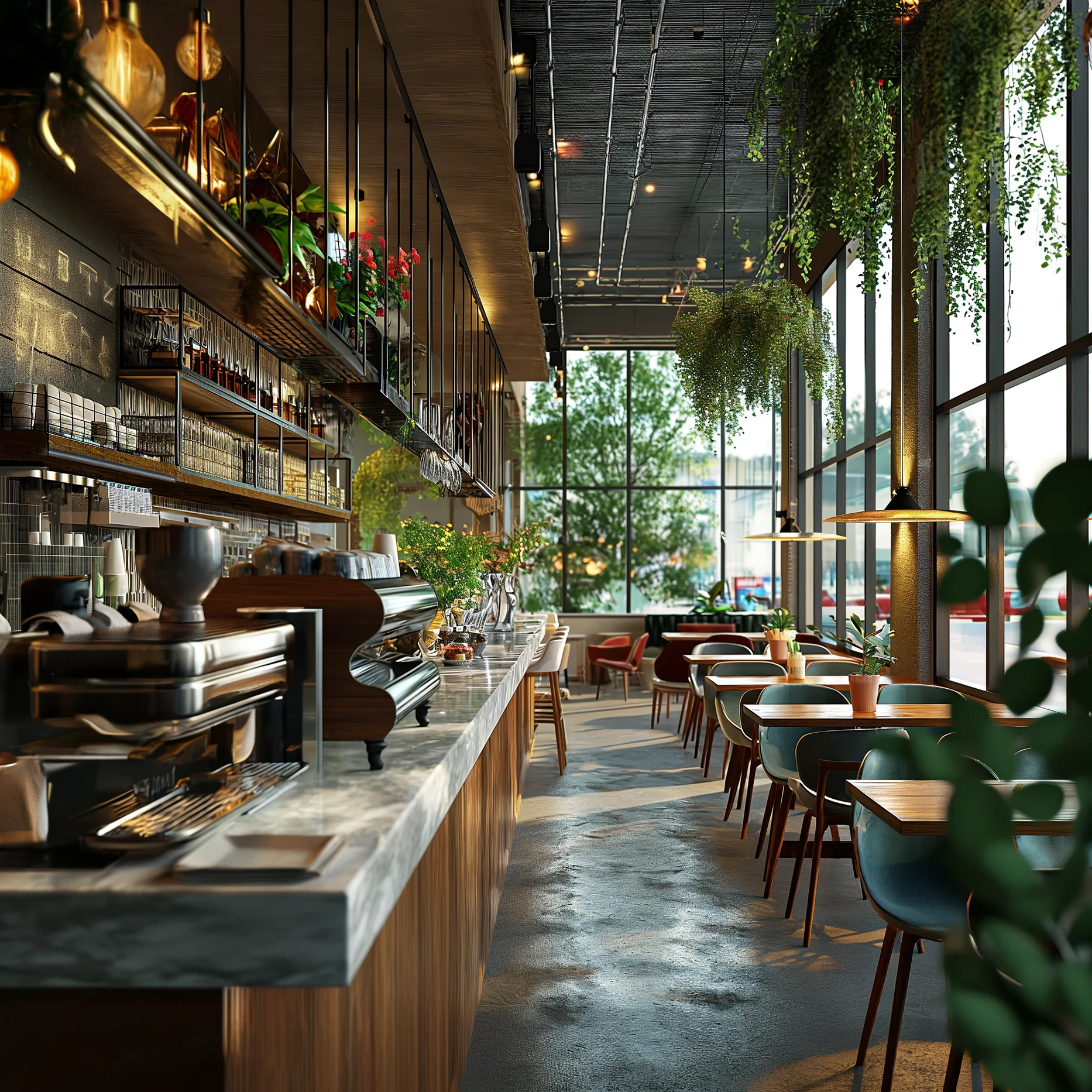 Contemporary modern funky coffee shop