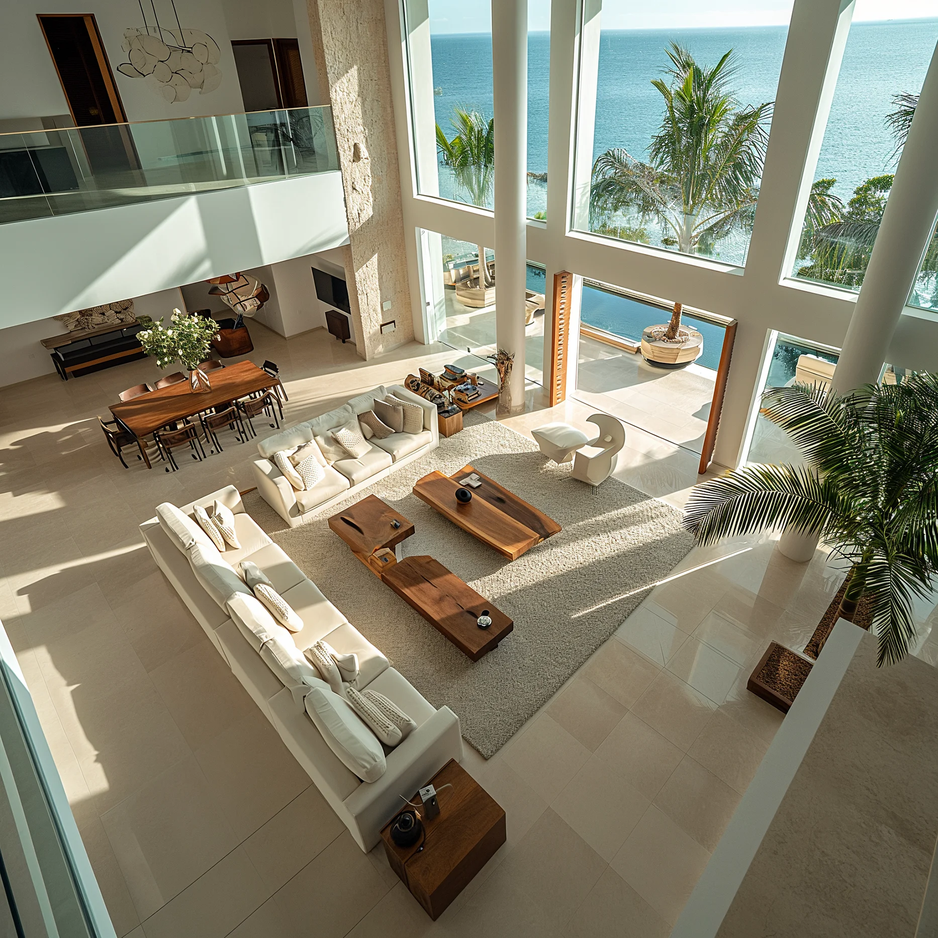 Luxurious and spacious villa living room